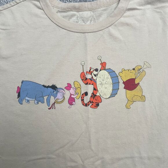 Disney Winnie The Pooh Graphic T-Shirt Womens Medium Nude Brown Casual Crew Tee - Picture 4 of 10